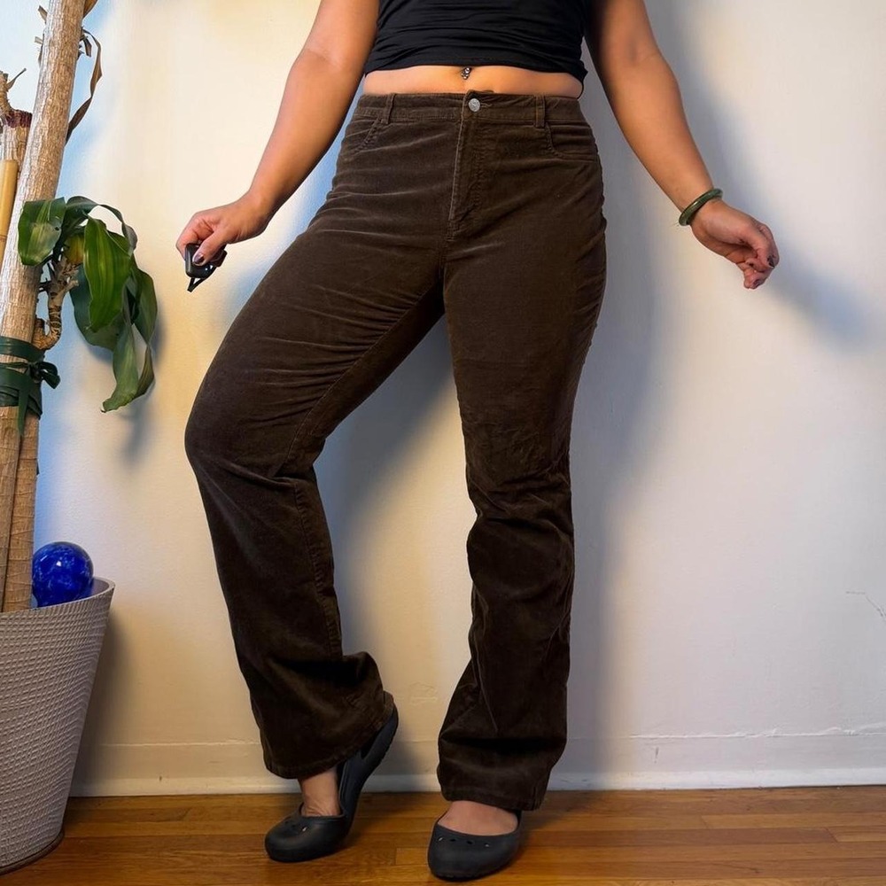 Cabi 138 Brown Corduroy Mid Rise Bootcut Pants Womens 10 90s Vintage Style